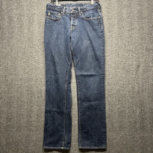 Abercrombie‎ & Fitch Slim Straight Jeans Mens Size 31x32 Dark Blue - Picture 1 of 9